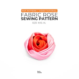 Fabric Rose Sewing Pattern: Digital PDF & Video Tutorial for Choker, Accessory, Decoration (XXS-XL)