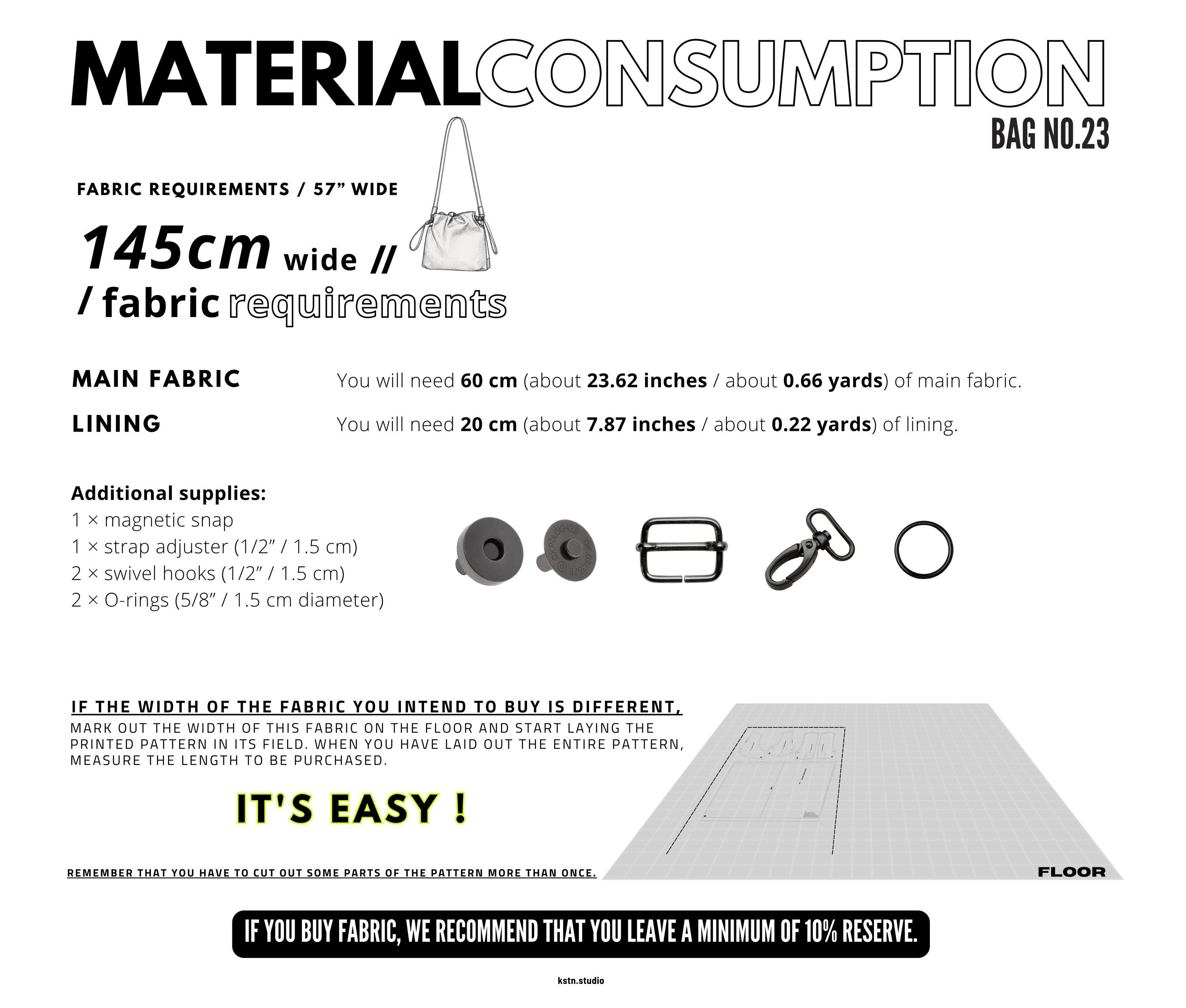 Bucket Bag Sewing Pattern PDF Drawstring Handbag Leather Denim DIY ...