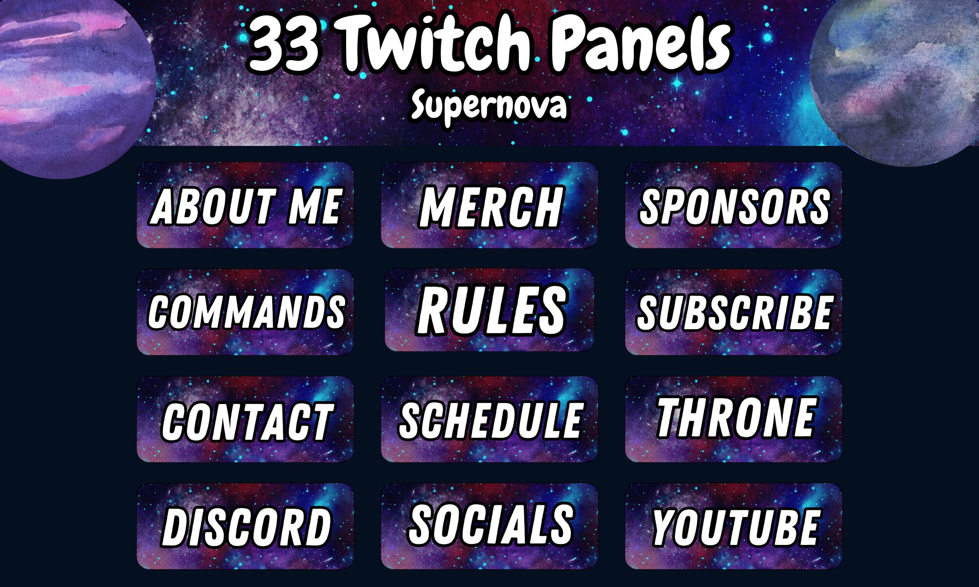 Supernova Twitch Panels Etsy