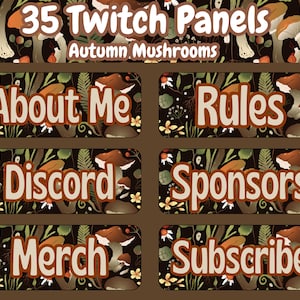 Autumn Mushroom Twitch Panels