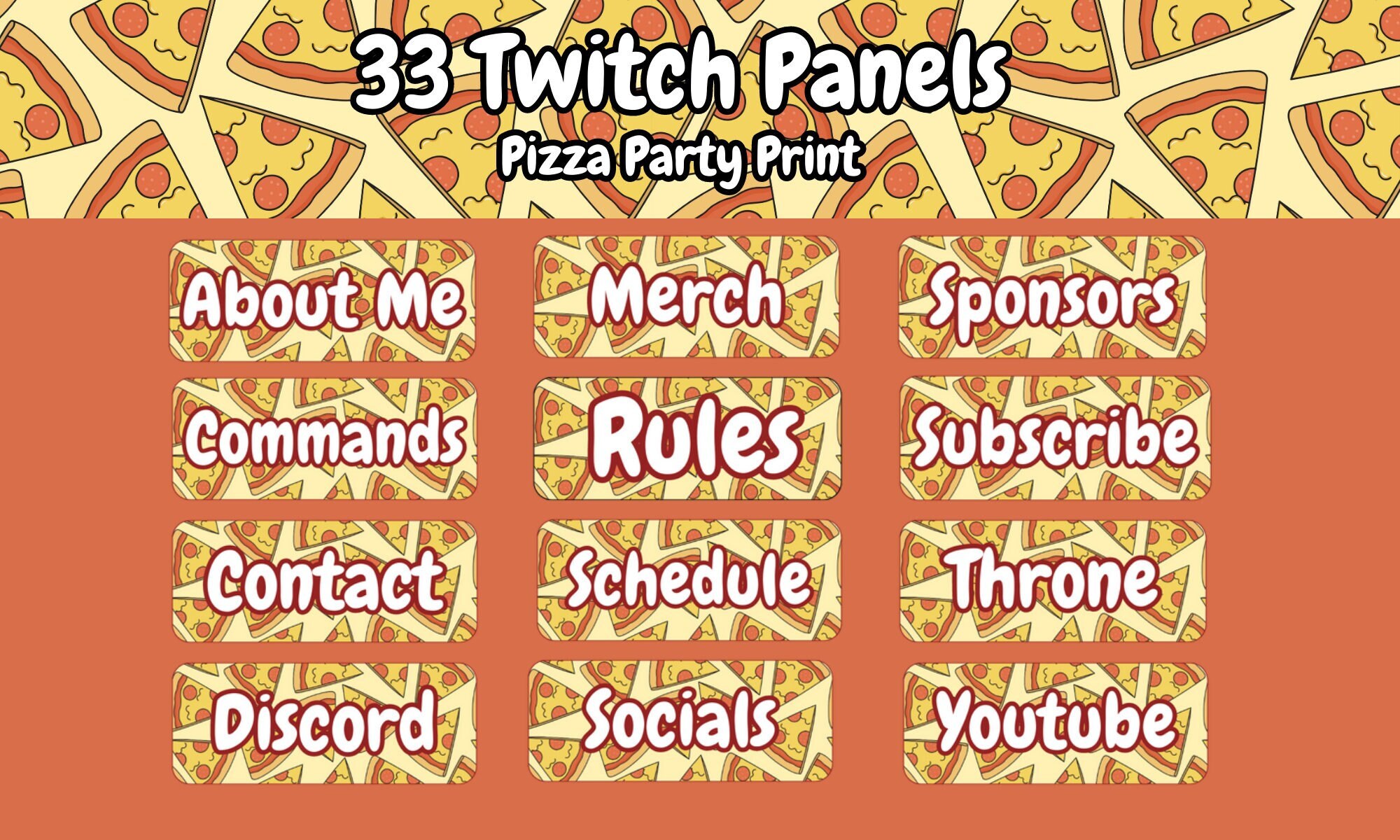 Pizza Party Twitch Panels - Etsy
