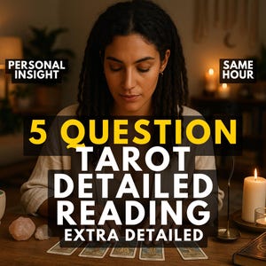 Tarot 5 Question Tarot Reading, Same Hour Answers, Accurate Love Reading, Quick Answers, Accurate, Love, Career, Life Guidance