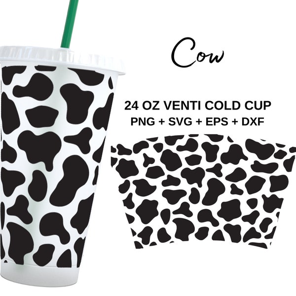 Cow print svg - 24oz Venti Cold Cup Svg, Cold Cup Wrap, svg Files for Cricut & Silhouette Cameo