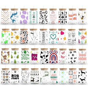 Libbey Glasdosen Bundle 16 Unzen Glasdosen svg, Libbey Glass Can Wrap, svg-Dateien für Cricut & Silhouette Cameo, Glassware svg Bild 6