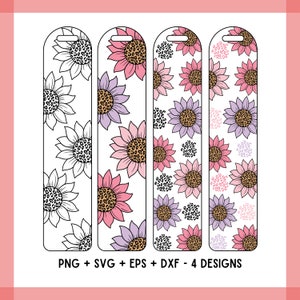 Marque-page SVG - marque-page modèle SVG, lot de tournesol SVG, svg de marque-page tournesol, amateur de livres Cricut, silhouette camée
