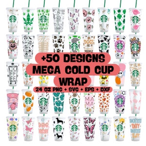 Kalte Tasse SVG Bundle - 24 Unzen Venti Kalte Tasse SVG, Kalte Tasse Wrap, SVG-Dateien für Cricut & Silhouette Cameo