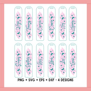 Marcador SVG - Modelo de marcador SVG, Zodiac SVG, Zodiac Boomark svg, Book Lover Cricut, Cameo Silhouette