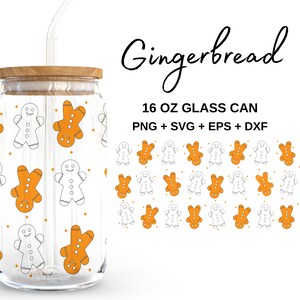 Lebkuchen - 16 Unzen Glasdose svg, Libbey Glasdose wickeln, svg-Dateien für Cricut & Silhouette Cameo, Glassware svg