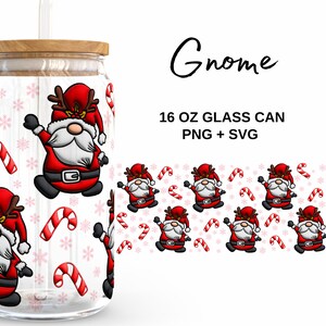 3D Gnome Can Wrap Svg, Bee 16 Oz Libbey Glass Can Svg, Honey Comb Svg, Digital Download