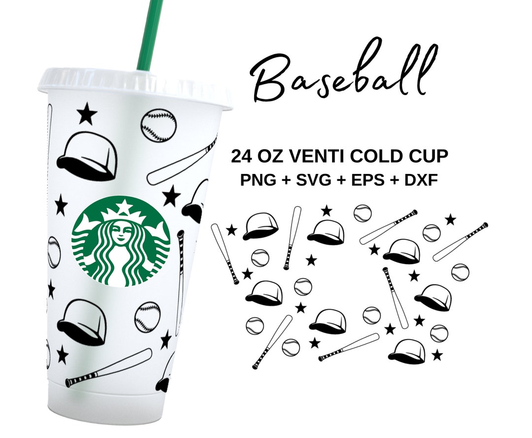 Baseball Svg - 24oz Venti Cold Cup Svg, Cold Cup Wrap, Svg Files for ...