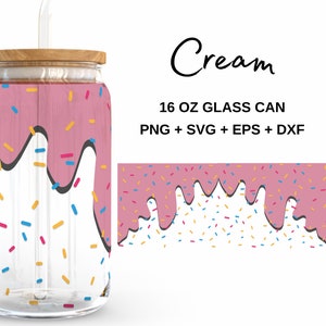 Ice cream - 16oz Glass Can svg, Libbey Glass Can Wrap, svg Files for Cricut & Silhouette Cameo, Glassware svg
