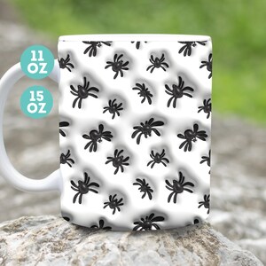 3D Spider Mug Sublimation, 3D Spider web Mug Wrap, 11oz And 15 Oz Mug Design, Mug Wrap, 11oz Mug Png, 15oz Mug PNG
