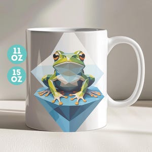 Frog Mug Sublimation, polygon Frog Mug Wrap, 11oz And 15 Oz Mug Design, Mug Wrap, 11oz Mug Png, 15oz Mug PNG