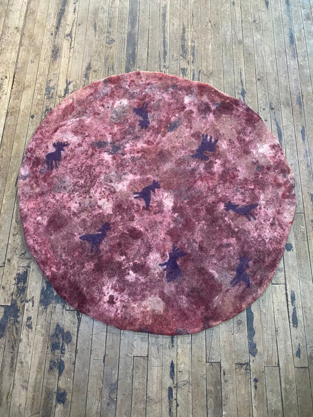 Cherry Boom Rug,decorative Felt Rug,wool Rug,handmade Felt Rug,modern