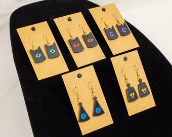 Cult of the Lamb Crown Earrings, Lambert's Red Crown and the Green, Yellow, Blue, and Purple Crowns of the Four Bishops, Indie Game Jewelry
