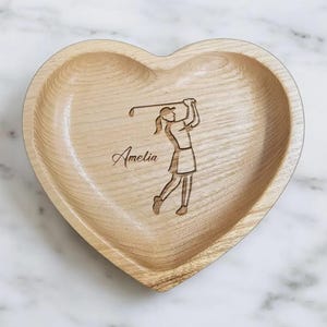 Anpassad golfringfat i trä – Graverad present till golfare Heart