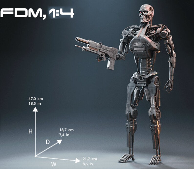 Terminator T-800 Endoskeleton 3D Model Print File - Etsy Australia