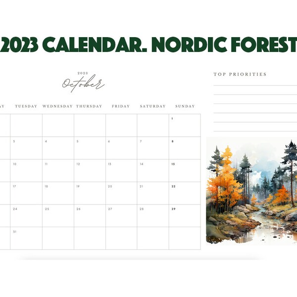 Nordic Calendar Etsy
