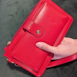 Women's Genuine Soft Cowhide Leather Wallet Zipper Lady 14 Card Holder Coin Case Purse