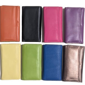 Handmade Women Soft Leather Wallet Lady 11 Card Holder Photo ID Coin Case Purse