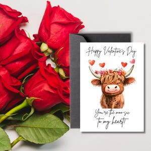 Valentines Day | Cow | Cow Valentine | Cute Moo Cow | Romance | Love | Printable Greeting card | MC-VALE