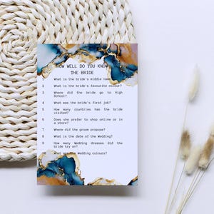 Party Games | Bridal Shower | Kitchen Tea | Wedding fun | Editable |Ink Stain | MC-INKS