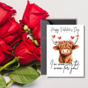 Valentines Day | Cow | Cow Valentine | Cute Moo Cow | Romance | Love | Printable Greeting card | MC-VALE