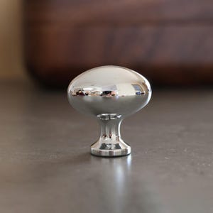 Polished Chrome Oval Cabinet Knobs: Modern Zinc Alloy Drawer Pull