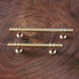 Long Gold Cabinet Handles for Drawer Pull Wardrobe Brass T Bar 12.5&quot; 7.5&quot; 6.25&quot; 5&quot; 3.75&quot; Solid Weighty hardware 96 128 160 192 320 mm