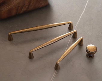 Antique Copper Cabinet Handles - Vintage Drawer Pulls - Mid-Century 320 192 160 128 96 mm