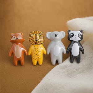 Cartoon Animal Ceramic Cabinet Knob Cute Drawer Pull Handle for Kid Child  Nursery Room Koala Panda Donkey Fox Lion shape Single Hole