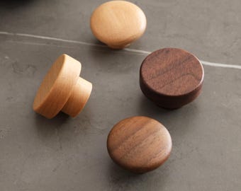 Natuurlijk massief houten kastladegrepen – ronde designgrepen voor kast garderobekast walnoot/beuken