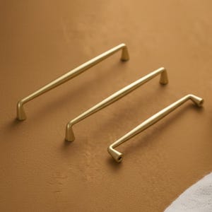 Light Gold Drawer Pulls Solid Cabinet Handles  Modern Style Knobs 192mm 160mm 128mm 96mm