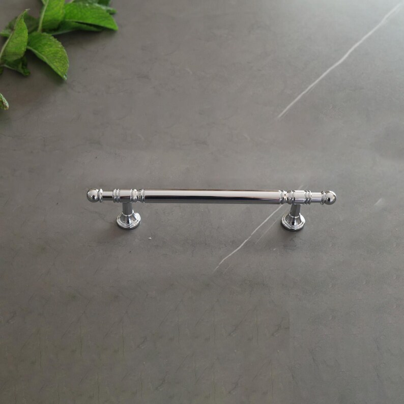 Polished Chrome Drawer Pulls & Knobs Cabinet Handles – French-Inspired Elegance 96mm 128mm 192mm image 4