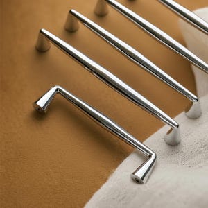 Shiny Chrome Drawer Pulls Solid Cabinet Handles  Modern Style Knobs 192mm 160mm 128mm 96mm