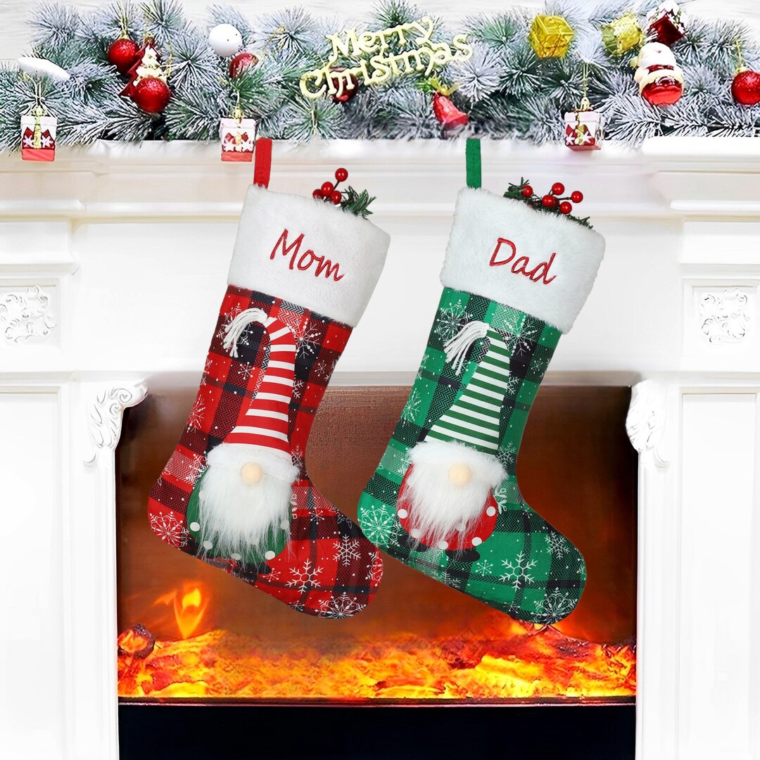 Personalized Gnome Christmas Stockings 2023 Nisse Plush Xmas Etsy