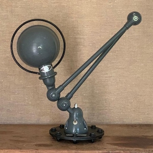 Jieldé | Blue Grey | Table Lamp | Vintage | Old | Industrial | Desk Lamp | Desk Lamp | Work Lamp | Studio Lamp | 2-armed