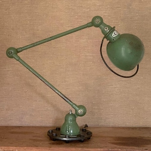 Jieldé | Blue Grey | Table Lamp | Vintage | Old | Industrial | Desk Lamp | Desk Lamp | Work Lamp | Studio Lamp | 2-armed