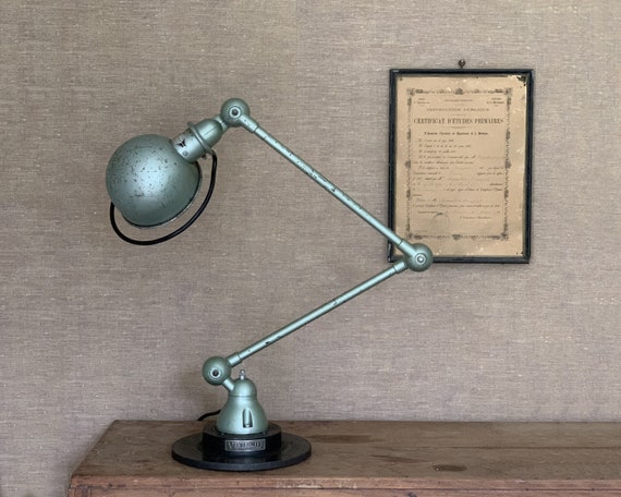 Jieldé | Vespa green | Table lamp | Vintage | Old | Industrial | Desk lamp | Desk lamp | Work lamp | Studio lamp | 2-armed