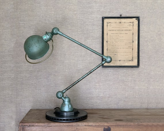 Jieldé | Vespa green | Table lamp | Vintage | Old | Industrial | Desk lamp | Desk lamp | Work lamp | Studio lamp | 2-armed