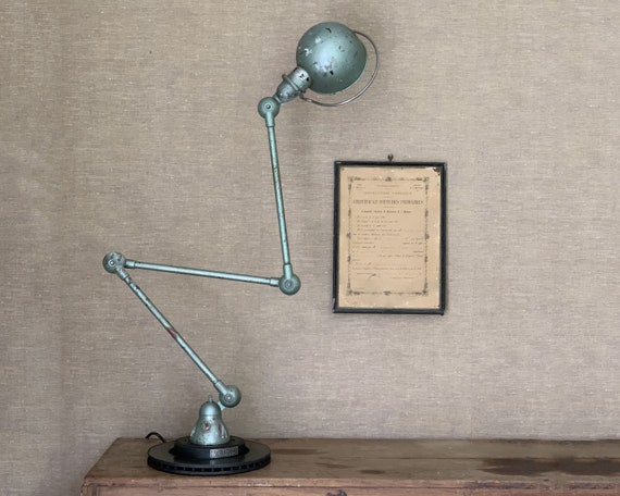 Jieldé | Vespa green | Table lamp | Vintage | Old | Industrial | Desk lamp | Desk lamp | Work lamp | Studio lamp | 3-armed