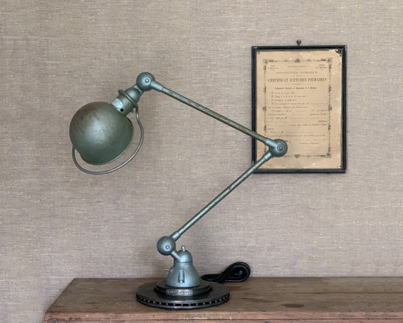 Jieldé | Vespa green | Table lamp | Vintage | Old | Industrial | Desk lamp | Desk lamp | Work lamp | Studio lamp | 2-armed