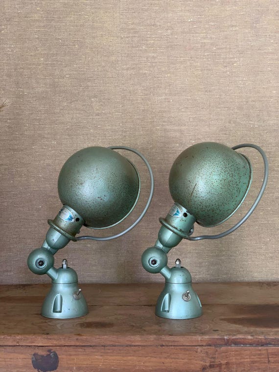 Jielde | SET Vespa green | Wall lamp | Vintage | Old | Industrial | Work lamp | Studio lamp | Wall lamp