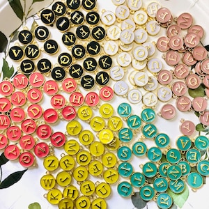 Cutout Enamel Letter & Number Beads, Gold Plated Colorful Symbol Beads for  Stretch Bracelets, DIY Word Jewelry, Multicolor Bead Charms 