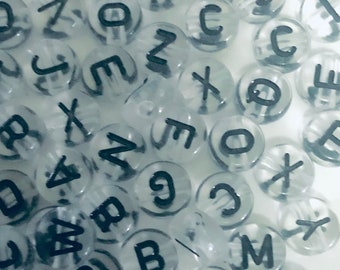 7mm Gray Acrylic Letter Beads | DIY Bracelet Making