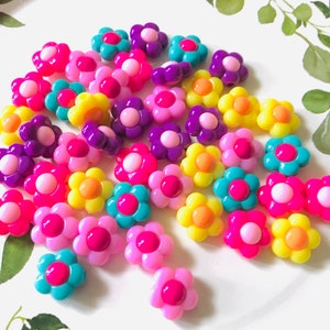 Daisy Flower Beads| Glass Flower Beads|Opaque  Flower Beads| Arylic Flower Beads| Bracelet DIY Beads