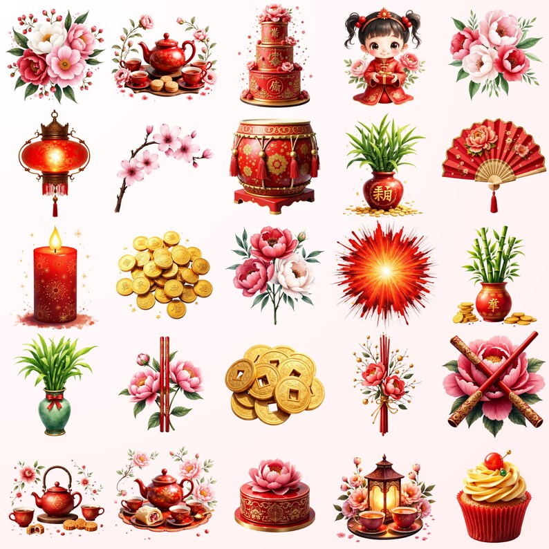 a bunch of different types of items on a white background