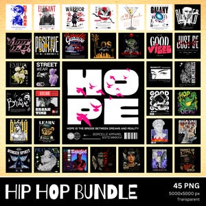 45 PNG Designs Hip Hope Bundle, Urban Rapper Style Transparent Png, Album Cover Inspired Hip Hop, T-shirt, Mug, Tumbler, Pillow Sublimation