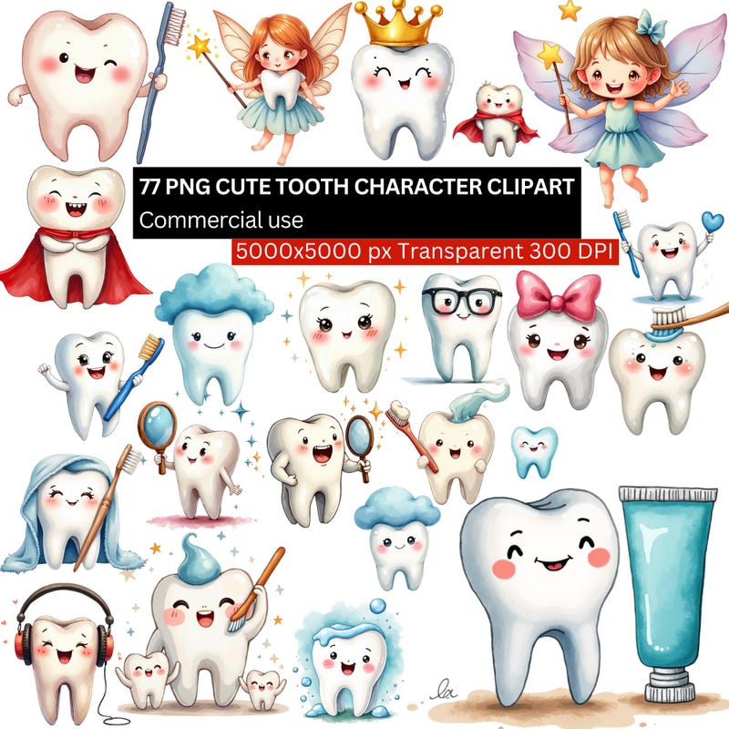 Tooth Dental Care Cartoons - Etsy