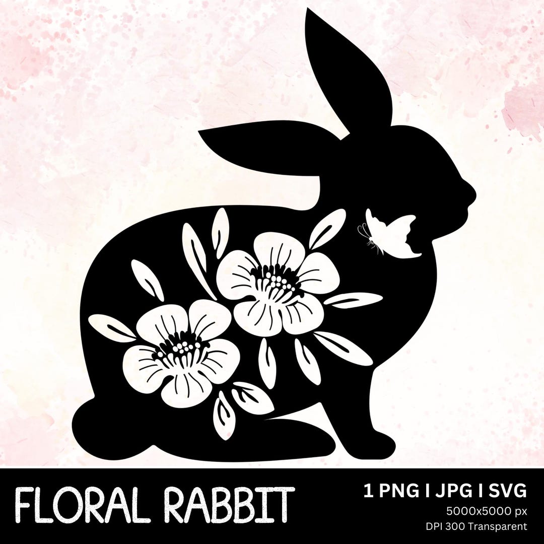 Rabbit Bunny Clipart SVG PNG JPG, Farm Animal Silhouette, Cricut Cut ...